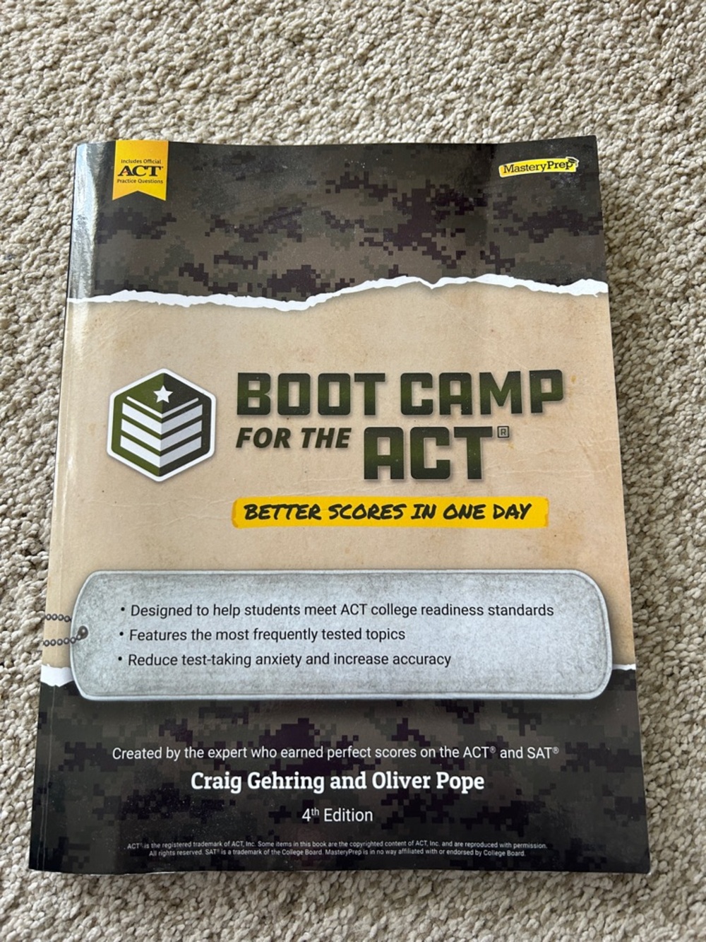 Boot Camp for the ACT - Tan & Olive Study Guide